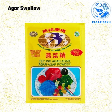 Jual Tepung Agar Agar Powder Swallow Per Sachet Gr Cemilan Pasar Beku