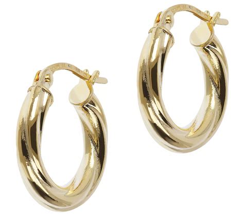 Italian Gold 12 Round Twisted Hoop Earrings14k