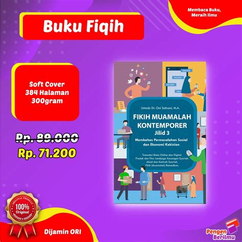 Jual Fikih Muamalah Kontemporer Jilid 3 Buku Fiqih Kontemporer Soft