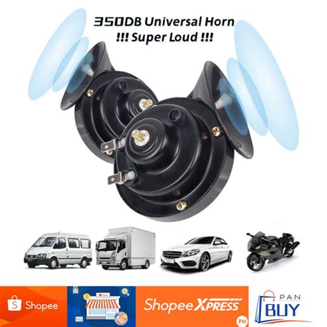 2pcs Universal Car Horn Motorcyle Horn Super Loud Auto 12V Vehicle Boat Snail Air Horn ...