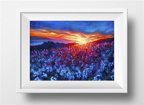 Fires to Flowers | Blue Bonnet Landscape Oil Painting | Original ...