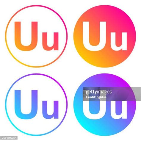 Letter U Uppercase And Lowercase Round Icons With Color Gradients High ...