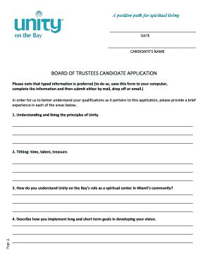 Fillable Online Board Of Trustees Application As Of Doc Fax