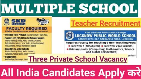 NEW TEACHER VACANCY 2024 NEW TEACHER RECRUITMENT 2024 NEW TEACHER