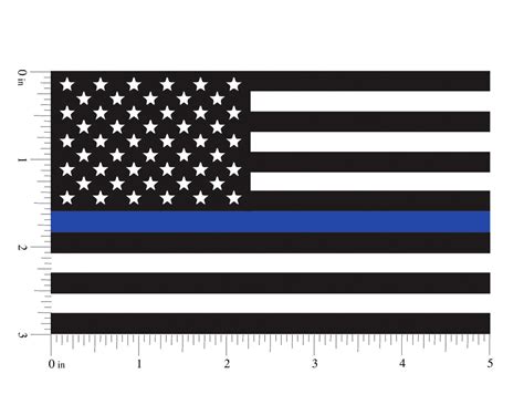 Thin Blue Line Flag Window Decal 3x5" Vinyl Sticker - Morale Tags