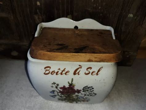 Bo Te Sel En Porcelaine Avec Couvercle En Bois D Cor Floral Eur