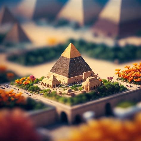 miniature model   pyramid   small building   middle
