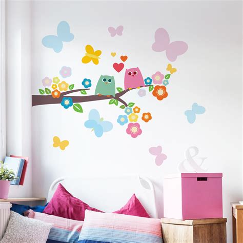 Stickers Enfant Oiseaux Amoureux Sur Une Branche Stickers Stickers