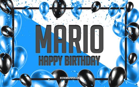 Download wallpapers Happy Birthday Mario, Birthday Balloons Background, Mario, wallpapers with ...