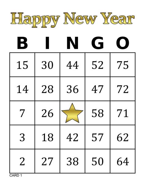 Happy New Year Bingo Cards 1000 Cards Prints 1 per Page Fun - Etsy