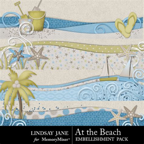 At the Beach Border Pack Scrapbook Page Design - MemoryMixer™