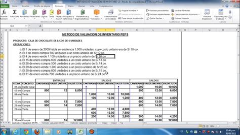 Peps Y Promedio INVENTARIOS METODOS PEPS UEPS Y PROMEDIO PONDERADO