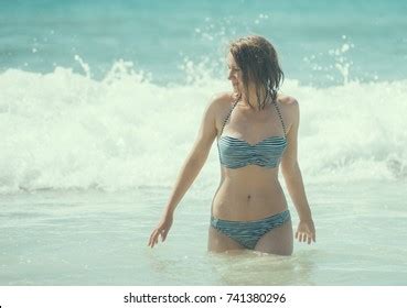 Sexy Woman Sitting On Beach Bikini Stock Photo Shutterstock