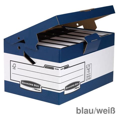 Bankers Box Archivbox Ergo Stor blau weiß