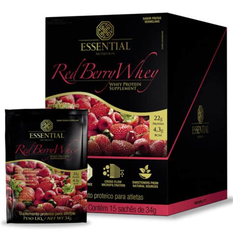 Kit 4 Red Berry Whey 4 Potes De 510g Essential Nutrition Meu Mundo Fit