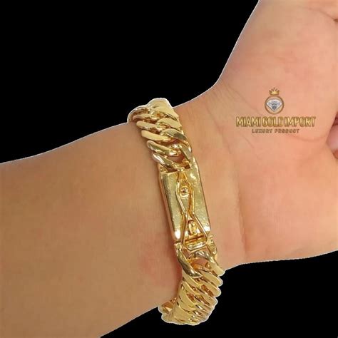 Pulseira Grumet Lacraia 13mm Banhado Ouro 18k Submarino