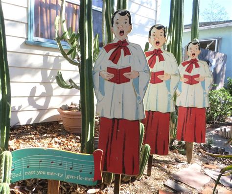 Vintage Outdoor Christmas Carolers Set: 4-foot 4-pc Wooden | Etsy