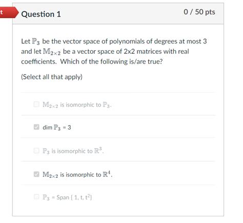 Solved Let P Be The Vector Space Of Polynomials Of Degrees Chegg