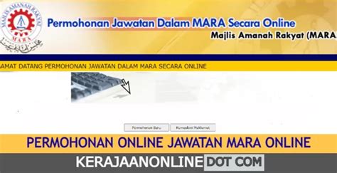 PERMOHONAN KERJA KOSONG MARA Archives KERAJAAN ONLINE