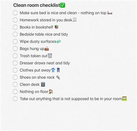 Do this when you need to clean your room! | Clean room, Room checklist, Clean room checklist