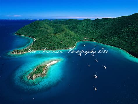 Aerial View Of Leinster Bay St John Steve Simonsen Photography