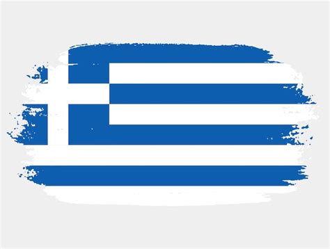 Premium Vector Artistic Grunge Brush Flag Of Greece Isolated On White