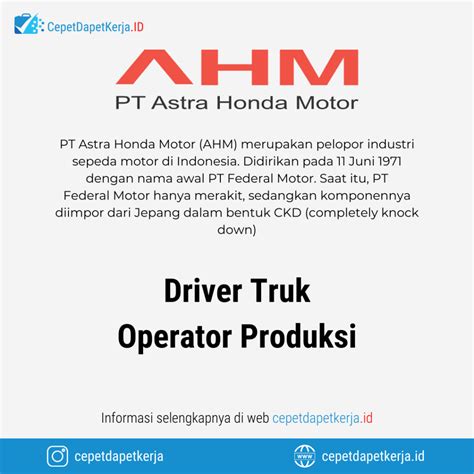 Info Loker Pt Astra Honda Motor Contoh Surat Resmi