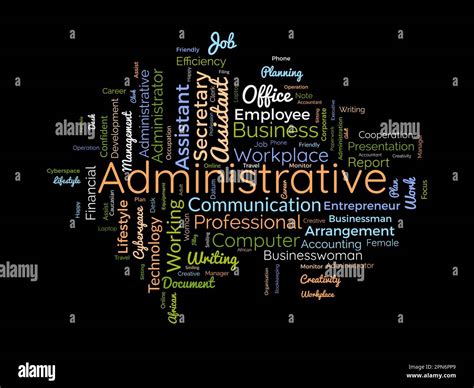 Word Cloud Background Concept For Administrative Assistant Business Presentation Career