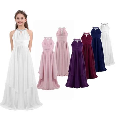 YIZYIF MÄDCHEN PRINZESSIN Kleid Hochzeit Festlich Lange Partykleid