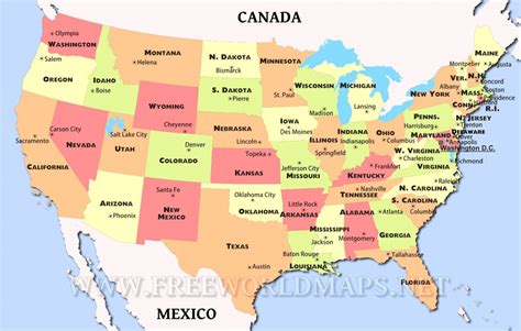 Printable Us Map With States And Capitals Labeled - Printable US Maps