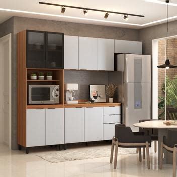 Cozinha Completa Torino 11 Portas 2 Gavetas Amêndola Touch Nude Prime Tx Pnr Móveis Cozinha