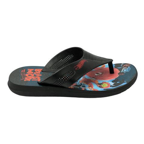Chinelo Grendene 22675 Hot Wheels Race Super Flop Preto Islen Calçados