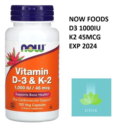 Jual Now D3 K2 120 Caps D3 1000iu K2 50mcg Vitamin D3 And K2 Shopee