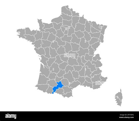 Map of Haute-Garonne in France Stock Photo - Alamy