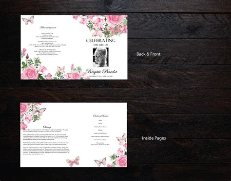 DIY Printable 8 5x14 Bi Fold Funeral Program Memorial Etsy