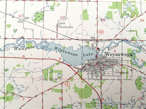 Antique Weyauwega Wisconsin 1956 Us Geological Survey Etsy