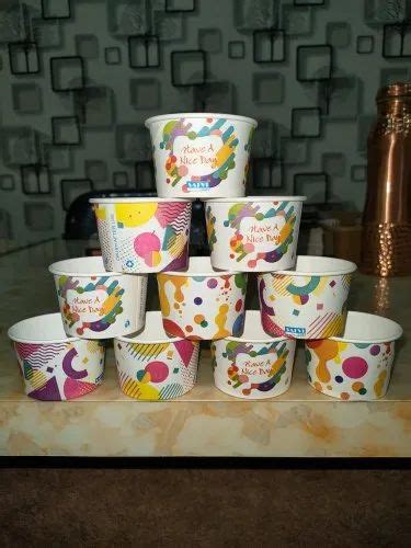 Packet Size 50 Cups Multicolor 100 ML Paper Ice Cream Cup At Rs 18