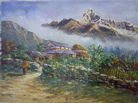 Pokhara Landscape Oil Painting By Kamal Gurung © Art By Ka Flickr