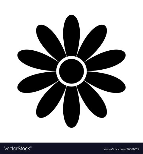 Flat Flower Icons Silhouette Isolated On White Vector Image