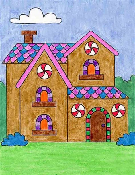 How To Draw A Deluxe Gingerbread House · Art Projects For Kids