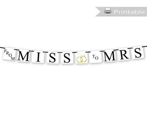 Printable From Miss To Mrs Banner - DIY Bridal Shower Decorations ...