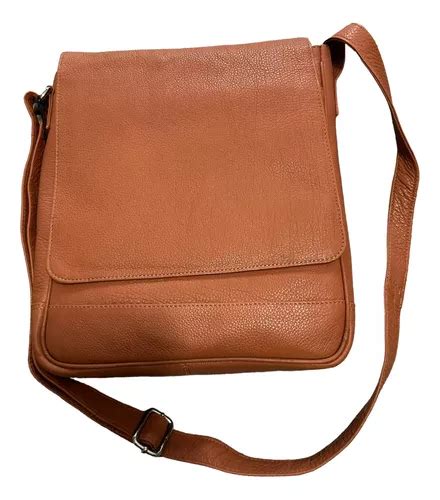 Bolso Bandolera De Piel Auténtica Con Solapa Color Café Envío gratis