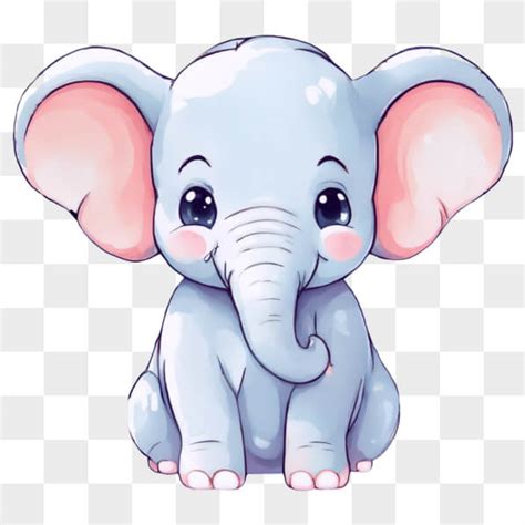 Download Kawaii Cartoon Elephant Perfect For Sharing Online