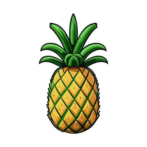 Premium Vector Pineapple Vector Illustration On White Background