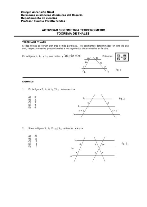 Actividad Geometria Tercero Medio Pdf