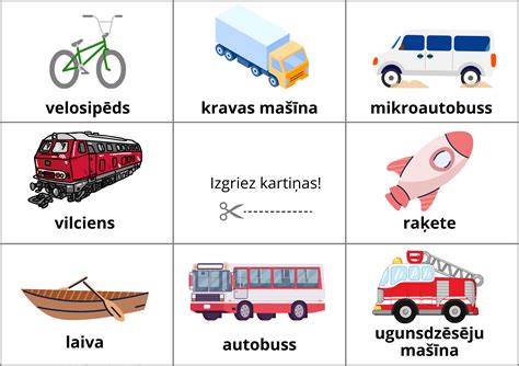 Loto "Transports" - Mācību materiāli
