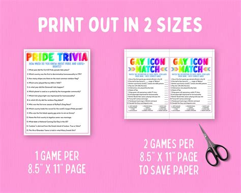 Pride Party Games Bundle LGBTQ Pride Games Pride Trivia Games Rainbow Gay Lesbian Party