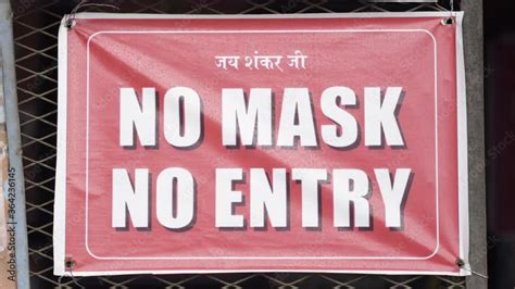 No Mask No Entry Board In India Hindu Temples Stock Video Adobe Stock