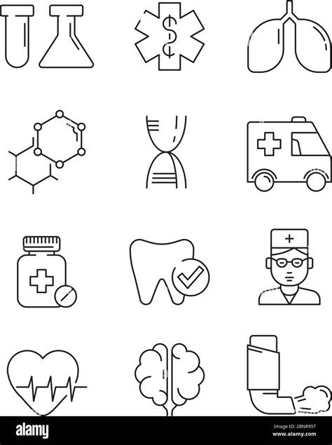 Medical Icons Surgery Anatomy Doctors Disease Vector Healthcare Vector