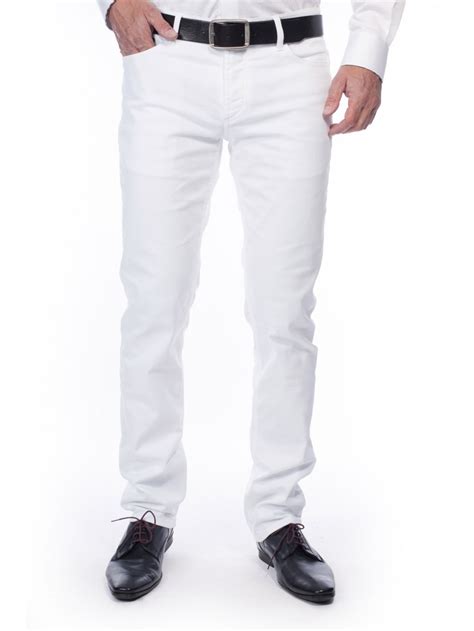 Jean Blanc Homme Une Couleur Dété